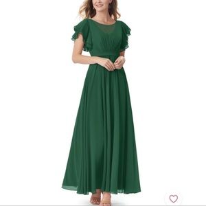 Azazie Daphne dark green bridesmaid dress in size 6. Very gently worn.